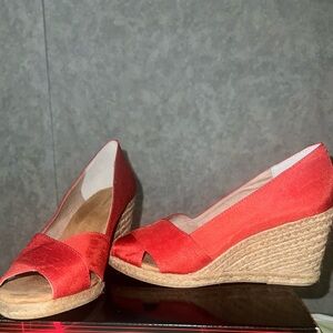 Women's Bass Kailey Espadrille Red Wedge // Size 9M